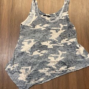 Papaya Blue and Cream Camouflage Tank Top